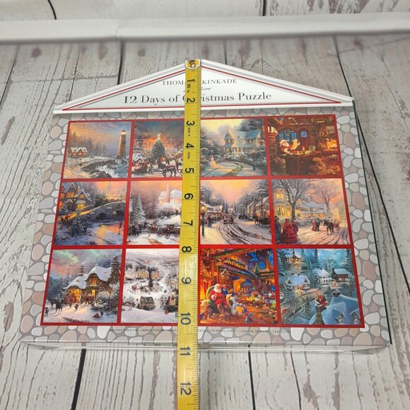 Thomas Kinkade 12 Days Of Christmas Puzzle 12 Mini Tins Makes 500 Piece Puzzle - Picture 11 of 11